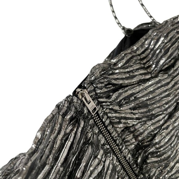Isabel Marant Tresha Silver Metallic Bow Top Size 2 Bustier Cocktail - Picture 11 of 15